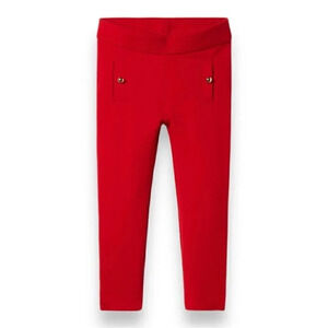 Janie & Jack | Girls’ Red Ponte Button Pants (4)
